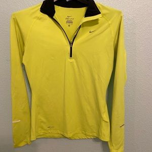 Neon yellow Nike dry fit long sleeved shirt
